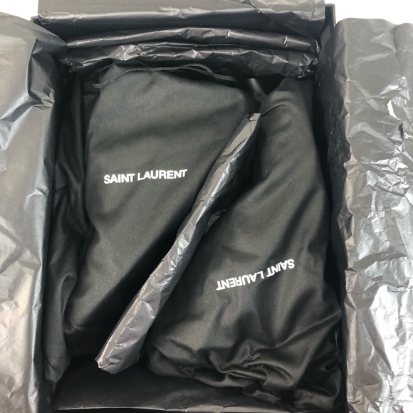 Saint Laurent Black Leather Combat Boots 38 - Picture 2 of 16